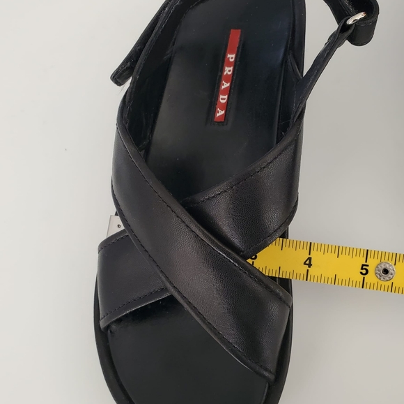 Prada Cloudbust Black Leather Sandles with Chunky Platform Heels - Picture 9 of 10